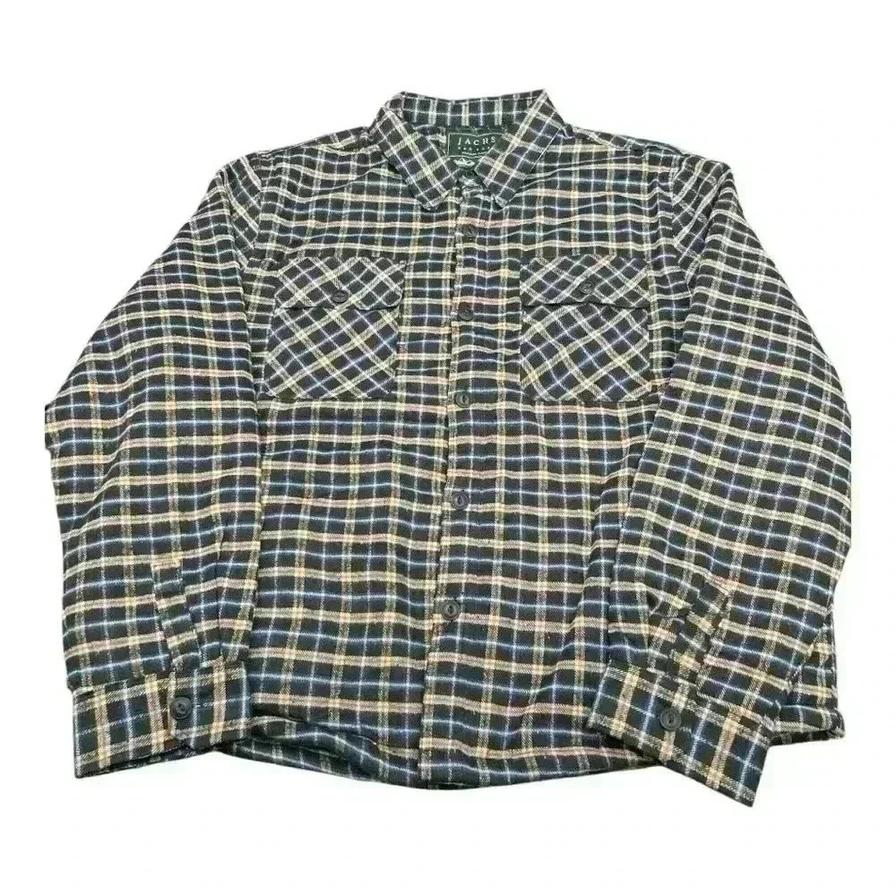 Jachs New York Sherpa Lined Blue, brn and Black Plaid Flannel Shacket NWT Sz.XXL